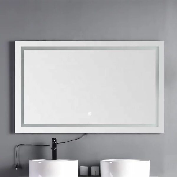 Miroir de salle de bain à écran tactile intelligent led, avec En option: Interrupteur tactile, interrupteur à capteur IR, désembueur de miroir, horloge numérique, BT, affichage de la température, radio, etc – Image 6